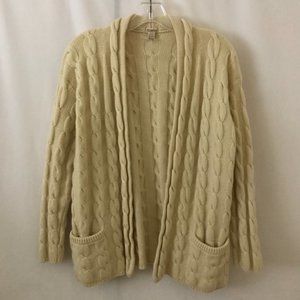 Malo 100% Cashmere Cable-Knit Open Cardigan